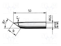 Tip; conical sloped; 14mm; for  soldering iron