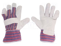 Protective gloves; Size: 10; cotton,natural leather