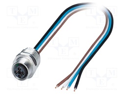 Connector: M12; socket; PIN: 4; female; 63V; straight; IP65; cables