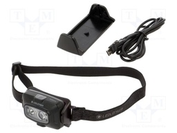 Torch: LED headtorch; 35h; 20lm,120lm,300lm,500lm; black; IP68