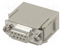 Connector: HAN; module; female; Han Modular D-Sub; straight; 5A