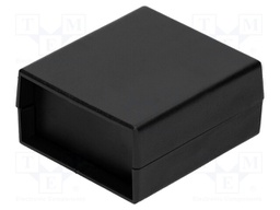 Enclosure: with panel; X: 67mm; Y: 74mm; Z: 36mm; ABS; black