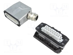 Connector: HDC; Type: with cable gland; Pitch: 66x16mm; 250V; 16A