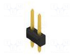 Connector: pin strips; pin header; male; PIN: 2; 2.54mm; THT; 2x1