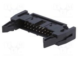 Socket; IDC; male; PIN: 20; straight; with ejector; THT; gold-plated