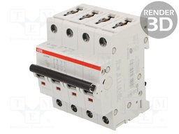Circuit breaker; 400VAC; Inom: 2A; Poles: 4; DIN; Charact: C; 10kA