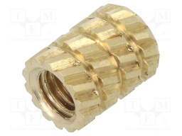 Threaded insert; brass; without coating; M3; L: 5.9mm; Øout: 4.5mm