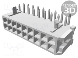 Socket; wire-board; male; Micro-Fit 3.0; 3mm; PIN: 18; THT; 5A; 600V