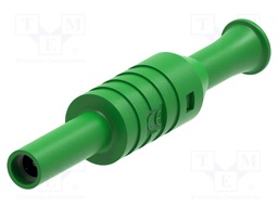 Connector: 4mm banana; socket; 36A; green; nickel plated; 61.1mm