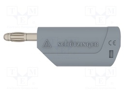Plug; 4mm banana; 32A; 30VAC; 60VDC; grey; Max.wire diam: 4mm