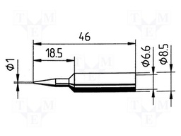Tip; conical; 1mm; for  soldering iron,for soldering station