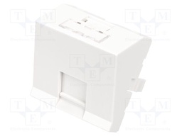 Adapter; Keystone,angled; white; Number of ports: 1; ABS; 45x45mm