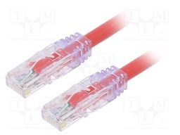 Patch cord; TX6A™ 10Gig,U/UTP; 6a; solid; Cu; PVC; red; Len: 0.5m