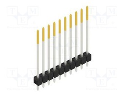 Connector: pin strips; pin header; male; PIN: 10; 2.54mm; THT; 1x10