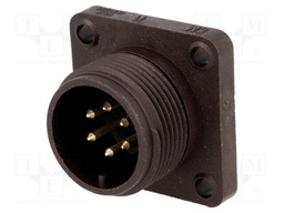 Connector: circular; socket; Series: CM; IP67; PIN: 6; male; 10A; 50V