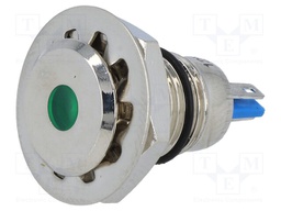 Indicator: LED; flat; 12VDC; Cutout: Ø12mm; IP67; for soldering