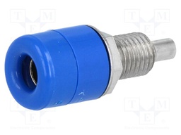 Socket; 4mm banana; 16A; 60VDC; Cutout: Ø8.1mm; blue; insulated