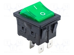 ROCKER; DPST; Pos: 2; OFF-ON; 16A/125VAC; Backlight colour: green