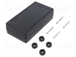 Enclosure: multipurpose; X: 67mm; Y: 129mm; Z: 36mm; ABS; black