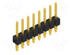 Connector: pin strips; pin header; male; PIN: 8; 2.54mm; THT; 1x8