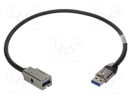 Cable; USB 3.0; USB A socket,USB A plug; 2m; black; hermetic x1