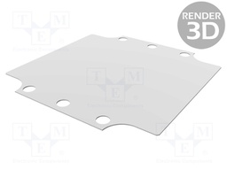Mounting plate; steel; W: 107mm; L: 108mm; Series: 1590ZGRP