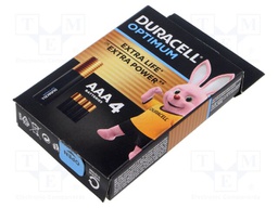 Battery: alkaline; 1.5V; AAA; non-rechargeable; 4pcs; Optimum