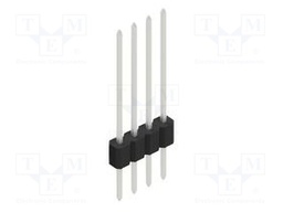 Connector: pin strips; pin header; male; PIN: 4; 1.27mm; THT; 1x4