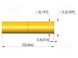 Test probe socket; gold-plated; Flange height: 0.4mm