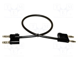 Test lead; banana plug double 4mm,both sides; Len: 0.61m; black