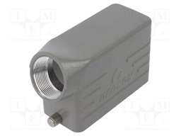 Enclosure: for HDC connectors; size D16B; for latch; angled; M32