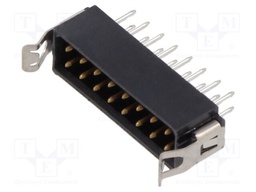 8+8 Pos. Male DIL Vertical Throughboard Conn. Latches