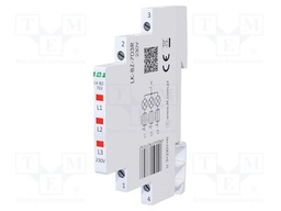 Voltage indicator; 3x230VAC; IP20; for DIN rail mounting