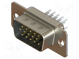 Connector: D-Sub HD; PIN: 15; socket; male; straight; THT; MHDD