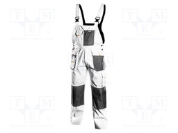 Dungarees; Size: 58,XXL; white-black; HD; on suspenders; 267g/m2