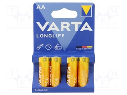 Battery: alkaline; AA; 1.5V; non-rechargeable; 4pcs; LONGLIFE