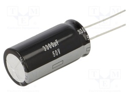 Capacitor: electrolytic; THT; 3300uF; 50VDC; Ø18x35.5mm; ±20%; NHG