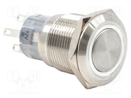 Switch: vandal resistant; Pos: 2; SPDT; 2A/24VDC; IP65; ON-(ON)