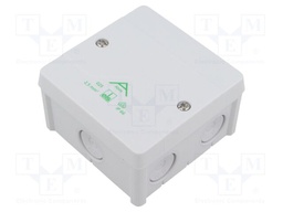 Enclosure: junction box; X: 87mm; Y: 87mm; Z: 52mm; polypropylene PP