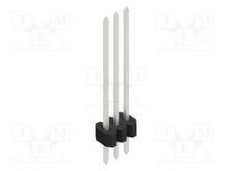 Connector: pin strips; pin header; male; PIN: 3; 1.27mm; THT; 1x3