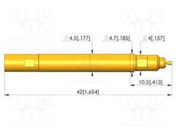 Test needle; plug-in