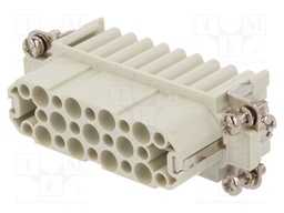 Connector: HDC; contact insert; female; S-D; PIN: 25; size 16A; 10A