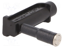 Magnetic cap; 4A; 1000V; black; Socket size: 4mm; angled 90°