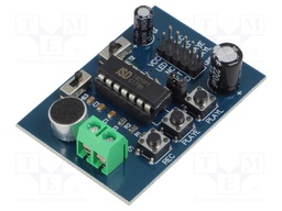Module: audio; sound recorder; 3÷5VDC; IC: ISD1820; pin strips