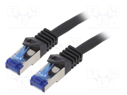 Patch cord; S/FTP; 6a; stranded; Cu; LSZH; black; 1.5m; 26AWG