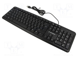 Keyboard; black; USB A; wired,RU layout; 1.5m