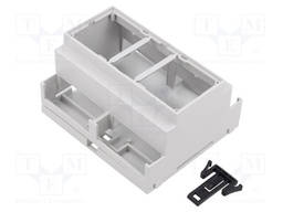 Enclosure: for DIN rail mounting; light grey; No.of mod: 6