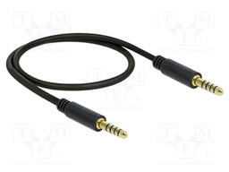 Cable; Jack 4.4mm 5pin plug,both sides; 0.5m; black; 24AWG