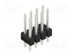 Connector: pin strips; pin header; male; PIN: 8; 2.54mm; THT; 2x4