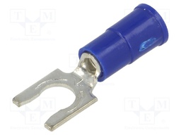 Fork terminal; M4,5; Ø: 4.98mm; crimped; for cable; insulated; blue